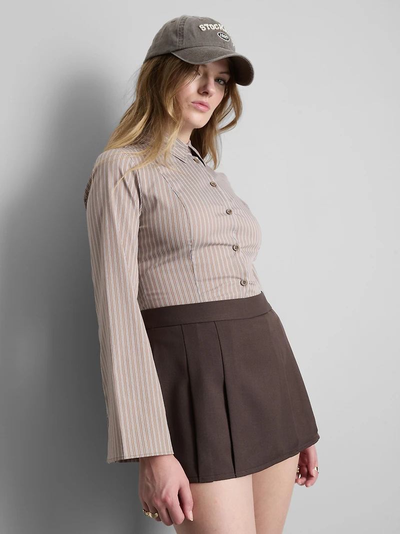 Tailored Striped Button-Up Shirt