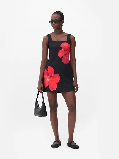 Hibiscus Strappy Mini Dress