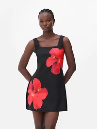 Hibiscus Strappy Mini Dress