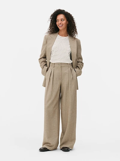 The Edit Mid Rise Herringbone Pants