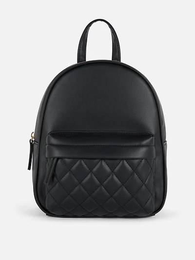 Diamond-Quilted Mini Backpack