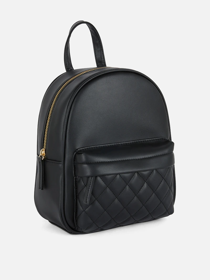 Diamond-Quilted Mini Backpack