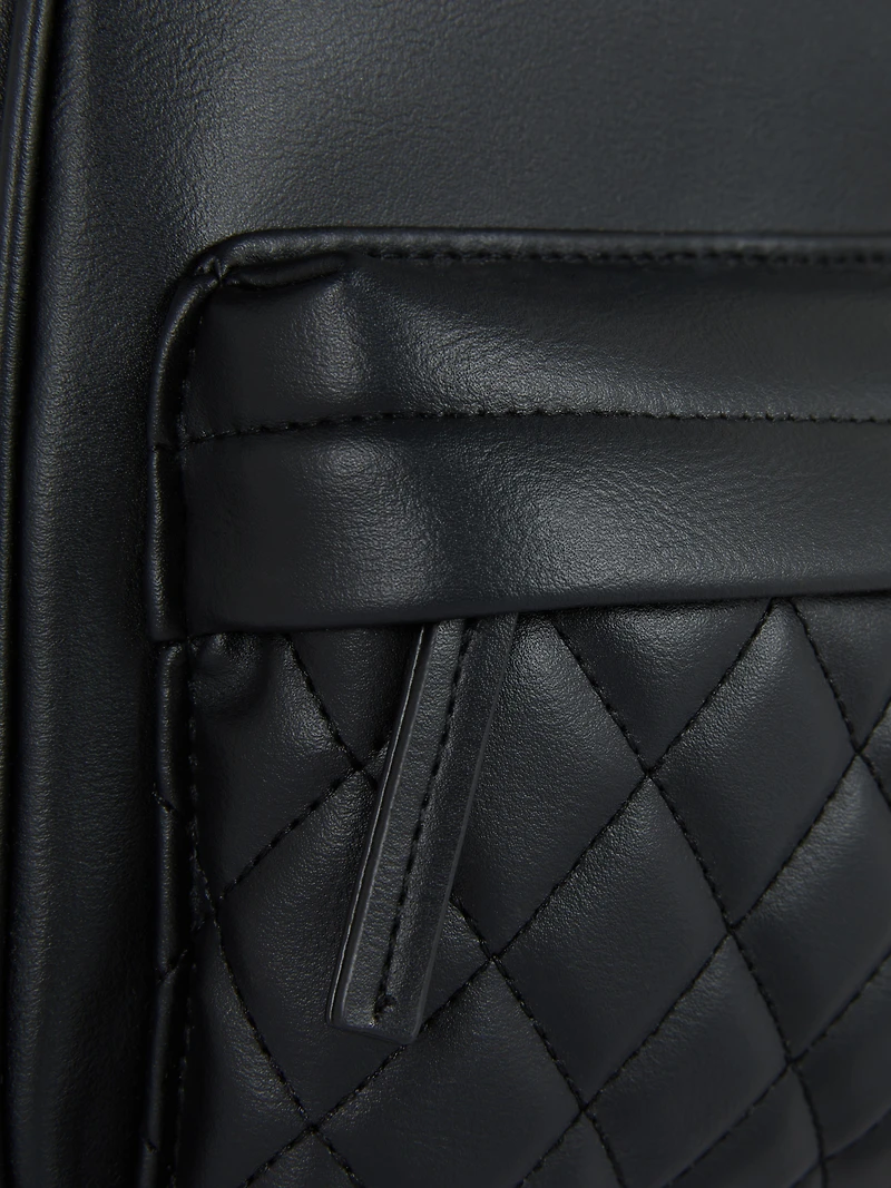 Diamond-Quilted Mini Backpack