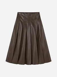 Paula Echevarría PU Pleated Midi Skirt