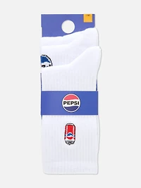 3pk Pepsi Cotton Rich Logo Crew Socks