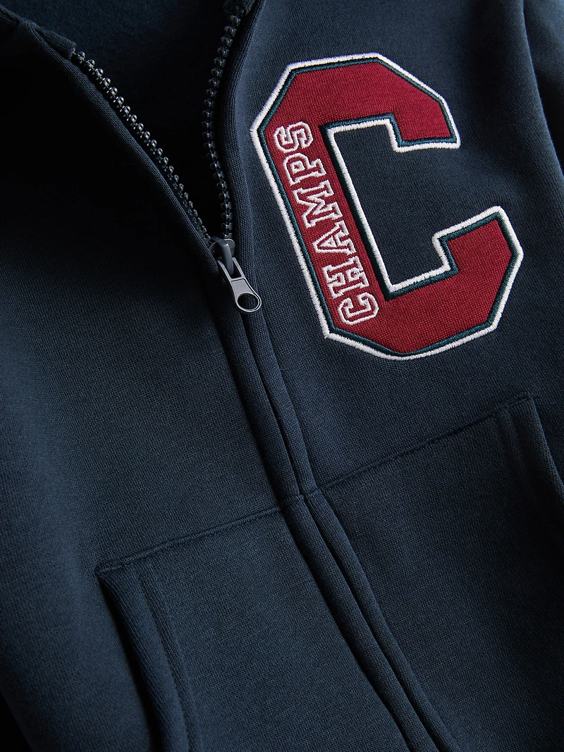 1.5-8yrs | Embroidered Zip-Up Hoodie and Joggers Set