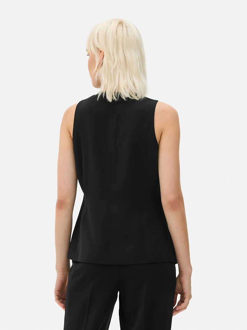 V-Neck Longline Waistcoat