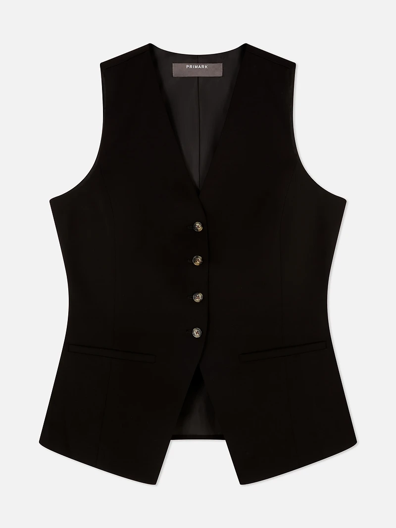 V-Neck Longline Waistcoat