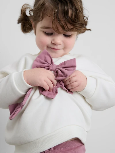 0-36mths | Bow Sweatshirt and Ribbed Flare Leggings Set