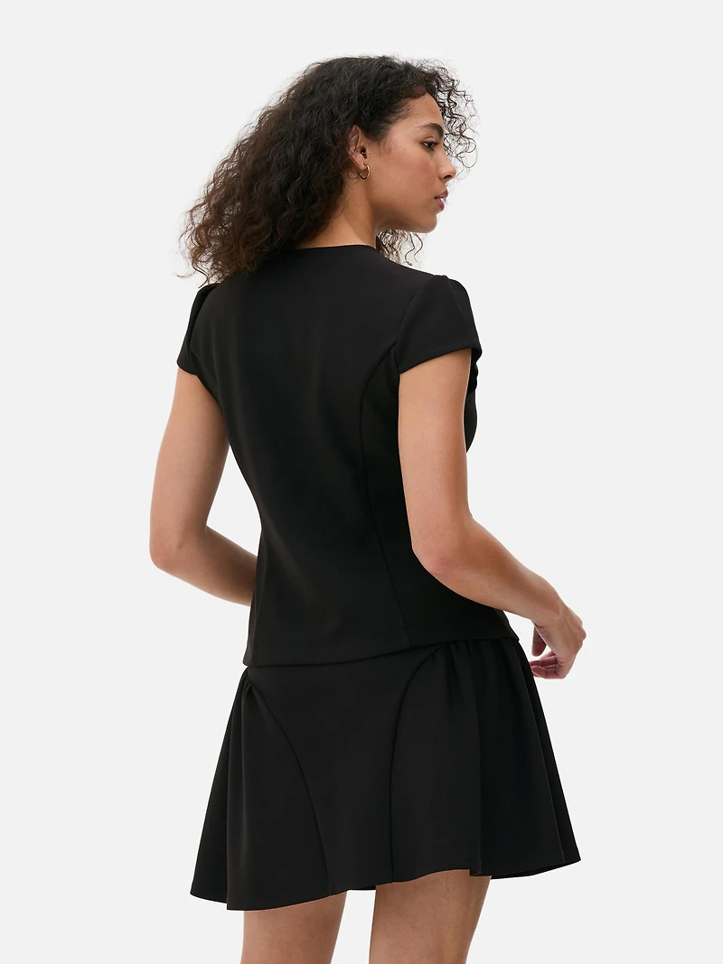 Cap Sleeve Button-Up Top