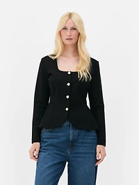 Fitted Button-Up Blazer