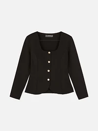 Fitted Button-Up Blazer