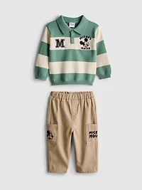 0-36mths | Disney’s Mickey Mouse Rugby Shirt and Cargo Pants Set