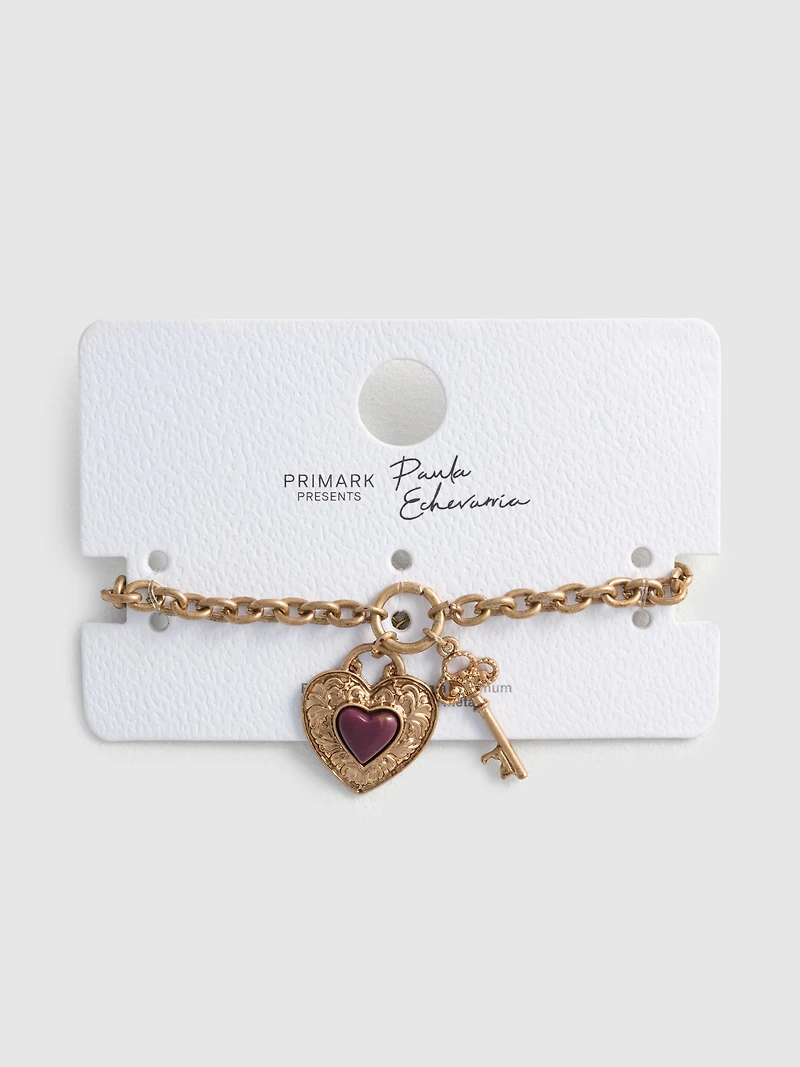 Paula Echevarría Heart Pendant Bracelet