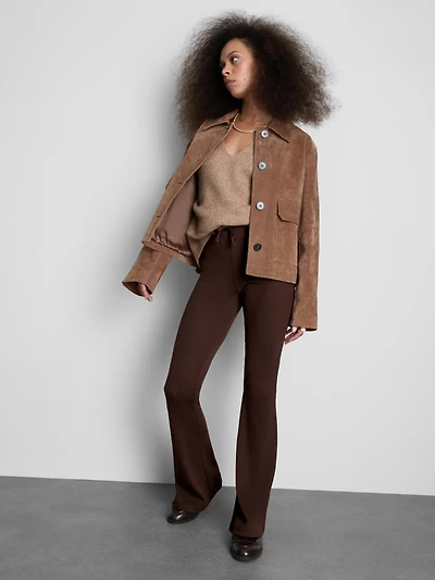 Cotton Rich Ribbed Flare Leggings