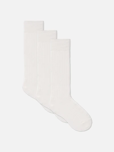 3pk Thick Ribbed Crew Socks