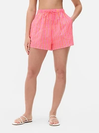 Women's Orange Printed Beach Shorts