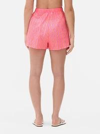 Women's Orange Printed Beach Shorts