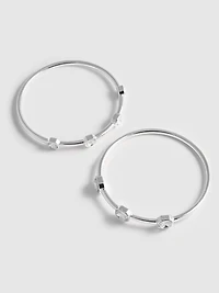 2pk Chunky Rhinestone Bangles