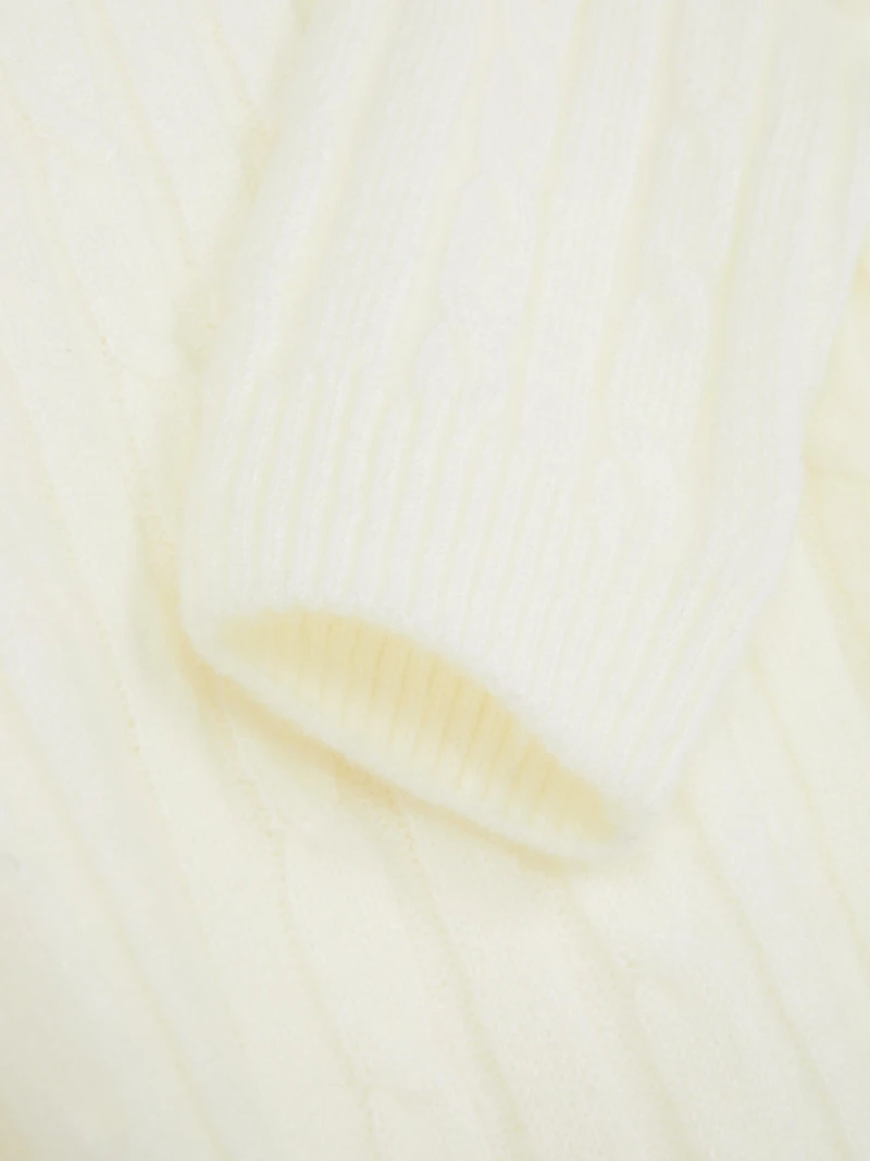 Cable Off The Shoulder Sweater