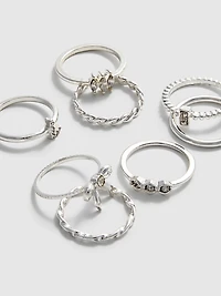 8pk Bow Initial Rings