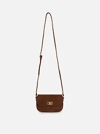 Faux Suede Mini Crossbody Bag