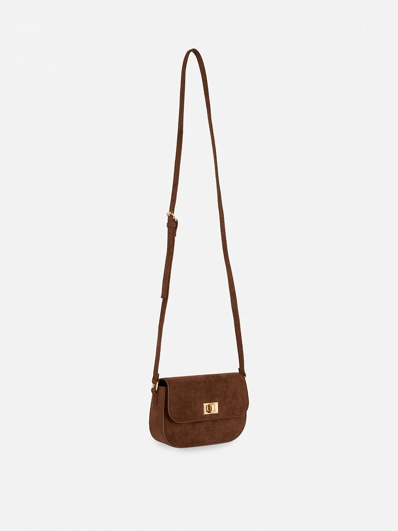 Faux Suede Mini Crossbody Bag