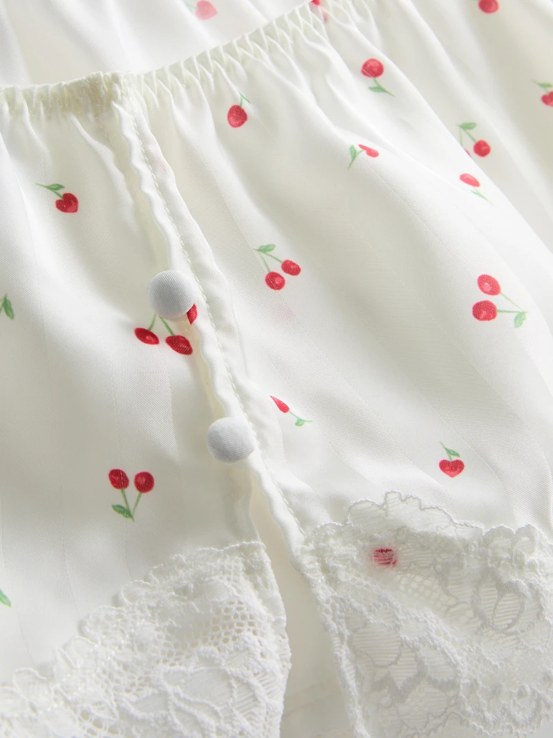 Cherry Lace Trim French Knickers