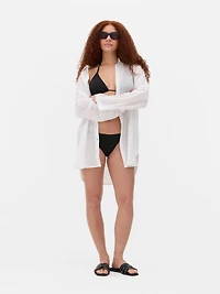 Women's White Sheer Beach Shirt