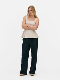 Square Neck Peplum Top