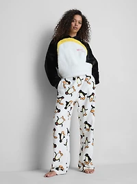Women's Ivory Pingu Plush Pajama Bottoms