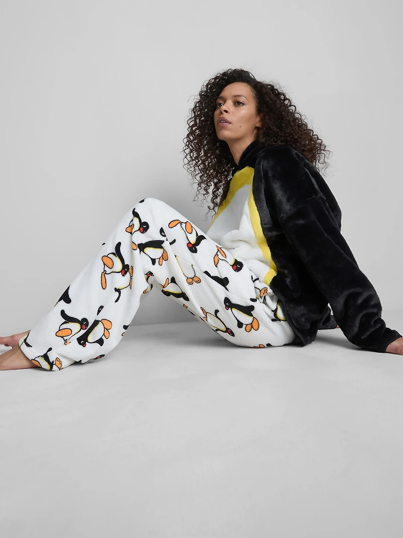 Women's Ivory Pingu Plush Pajama Bottoms