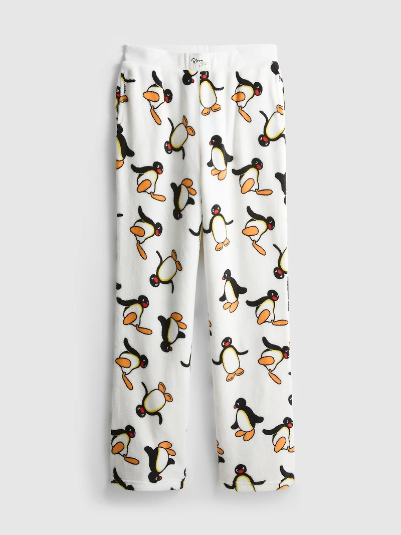 Women's Ivory Pingu Plush Pajama Bottoms