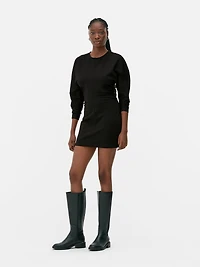Ruched Batwing Mini Dress