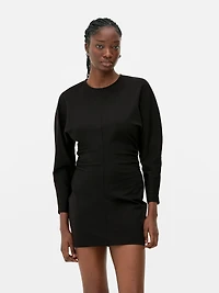 Ruched Batwing Mini Dress