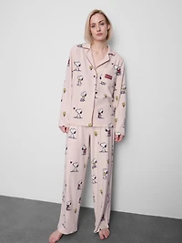 Snoopy Printed Boyfriend Pajamas