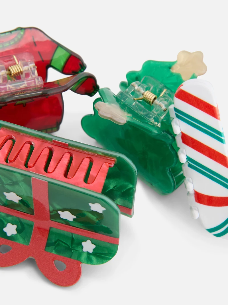 4-Pack Christmas Hair Clips