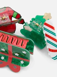 4-Pack Christmas Hair Clips