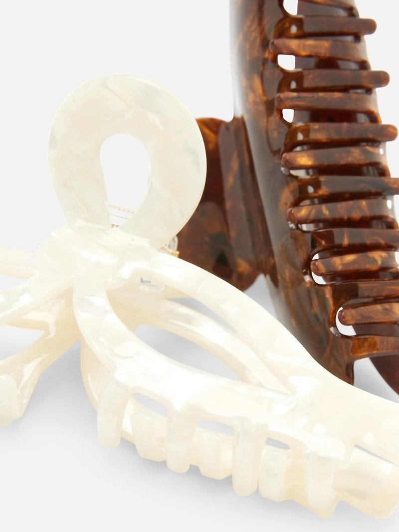 2pk Curve and Bow Bulldog Hair Clips