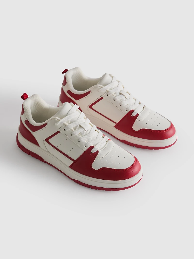 Sporty Side-Panel Low-Top Sneakers