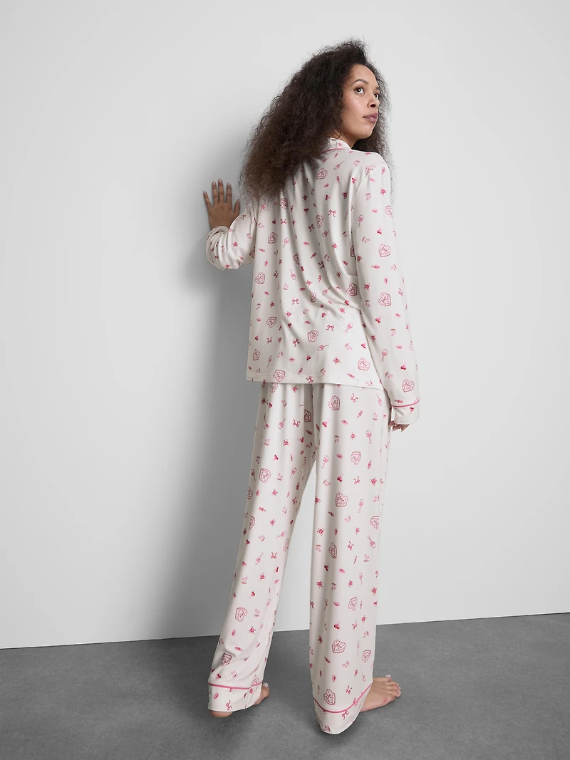 Printed Boyfriend Pajamas