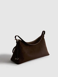 Paula Echevarría Faux Suede Curved Shoulder Bag