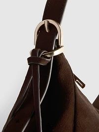 Paula Echevarría Faux Suede Curved Shoulder Bag