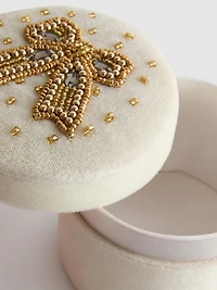 Beaded Bow Trinket Box