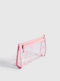 Transparent Bow Print Makeup Bag