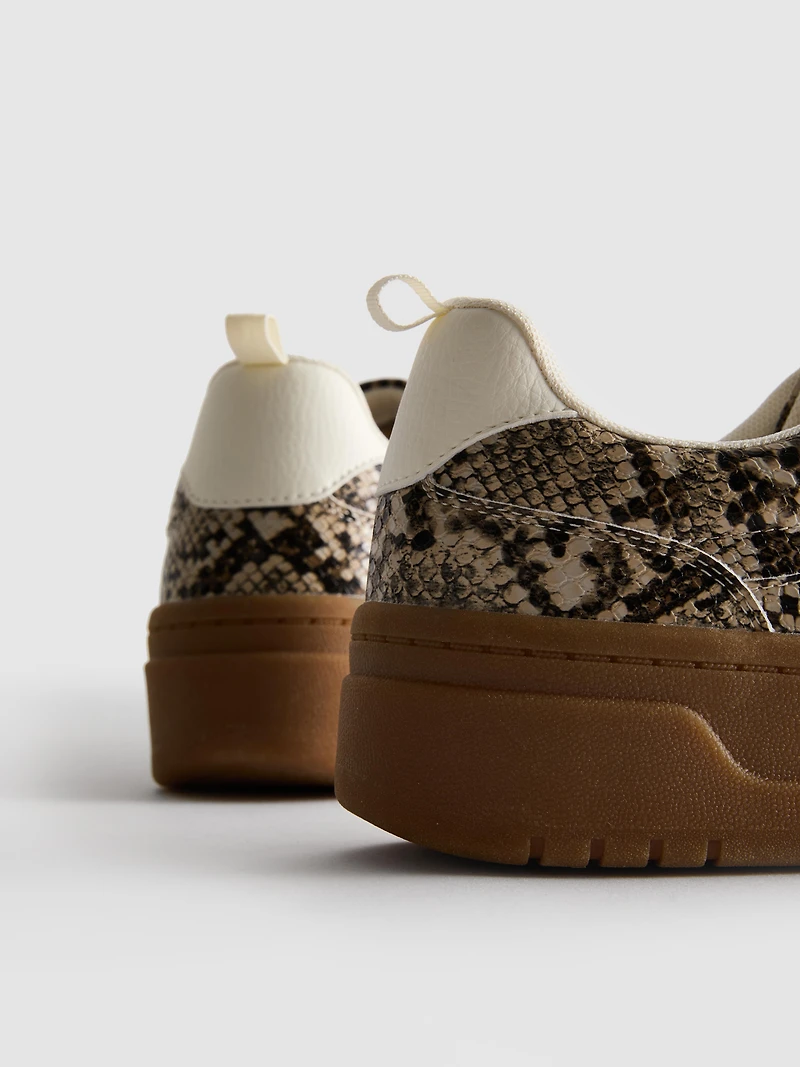 Snake Gum Sole Flatform Sneakers
