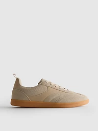Faux Suede Gum Sole Low Top Sneakers