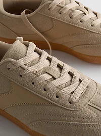 Faux Suede Gum Sole Low Top Sneakers