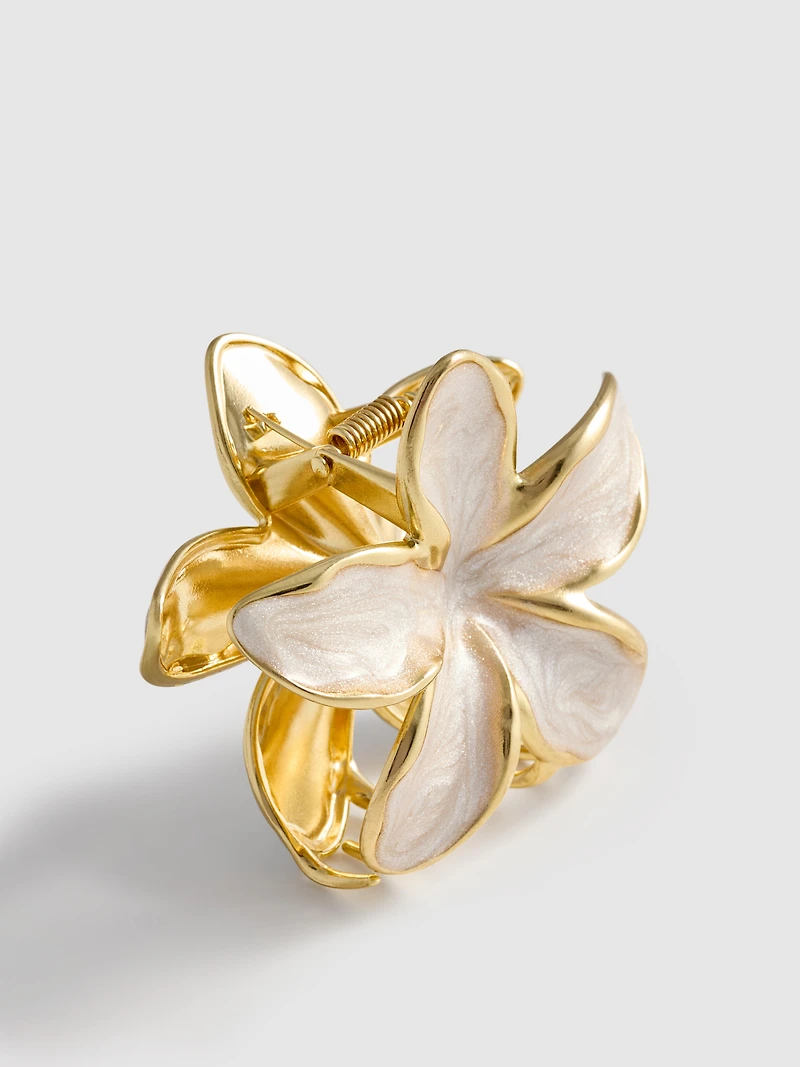 1pk Metallic Resin Orchid Claw Clip