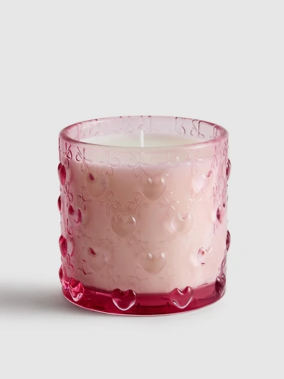 Scented Candle In Embossed Glass Jar